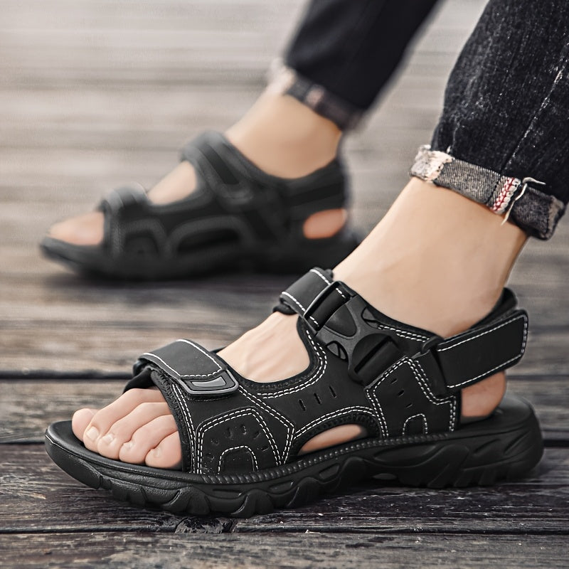 Men's Casual Summer Sandals Hook Loop Breathable PU EVA Sole