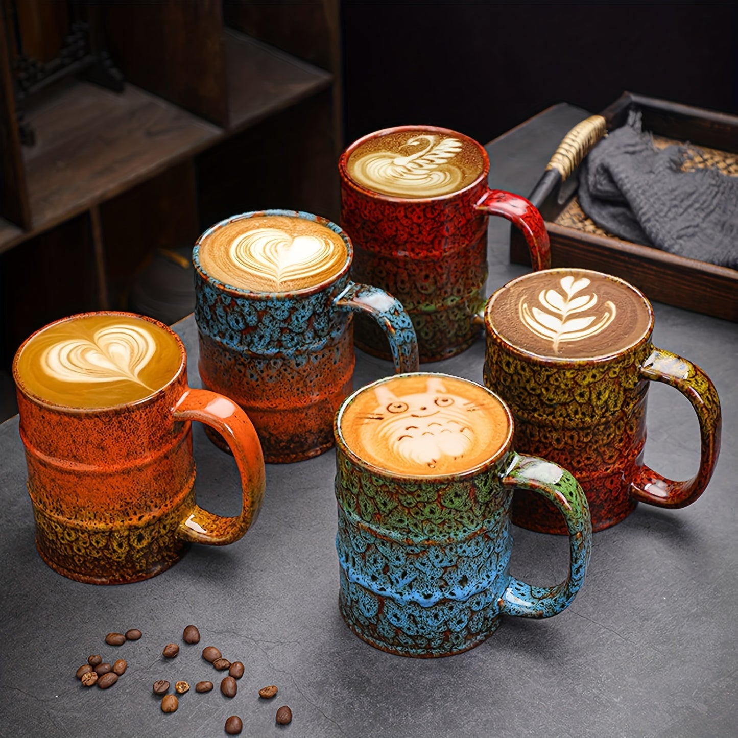 Ceramic Colorful Coffee Mug, 600ml Large Capacity, Insulated
