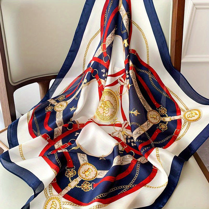 Square Scarf Elegant Women's Polyester Shawl Bandana