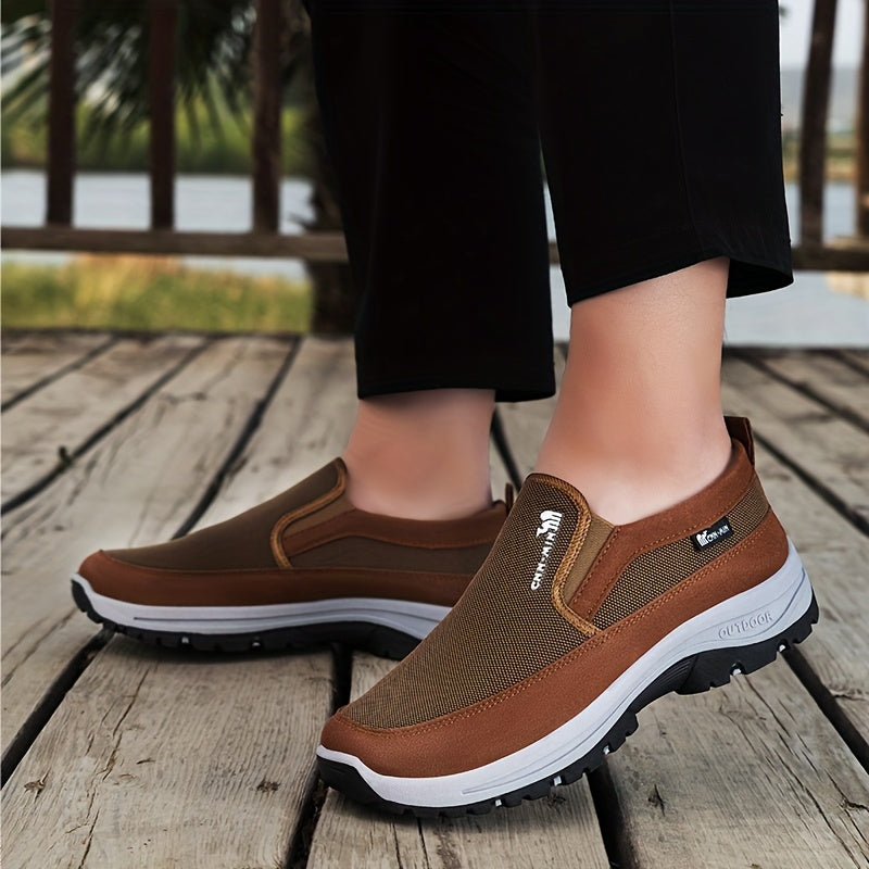 Mens Canvas Slip On Shoes Lightweight Soft Sole Casual