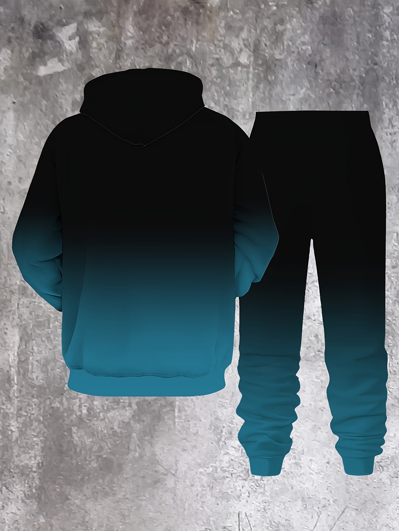 In His Divine Power Autumn Winter Gradient Hoodie Set