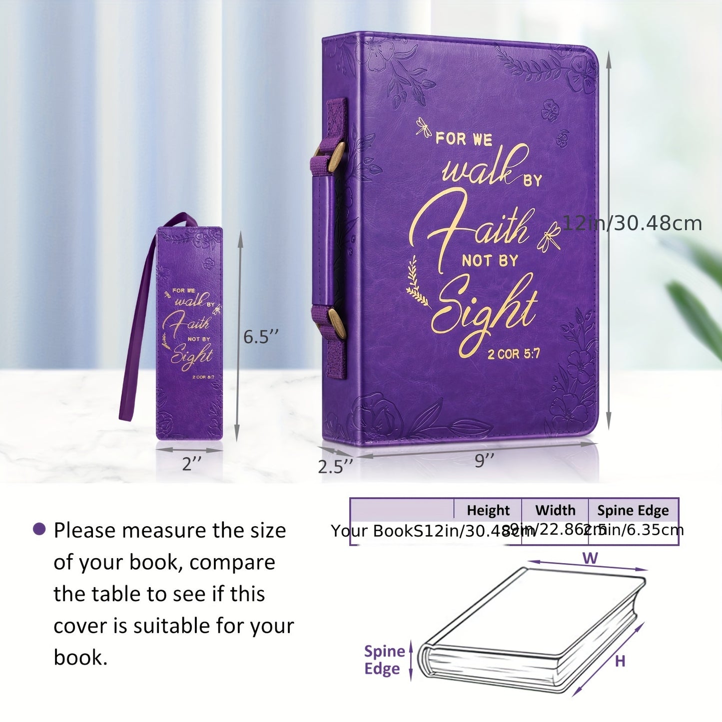 Extra Large Purple Bible Cover with Golden Floral Design for Enhanced Protection and Elegance