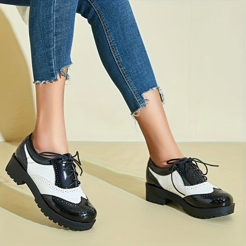Women's Lace Up Wingtip Oxford Shoes for Classic Elegance and Comfort