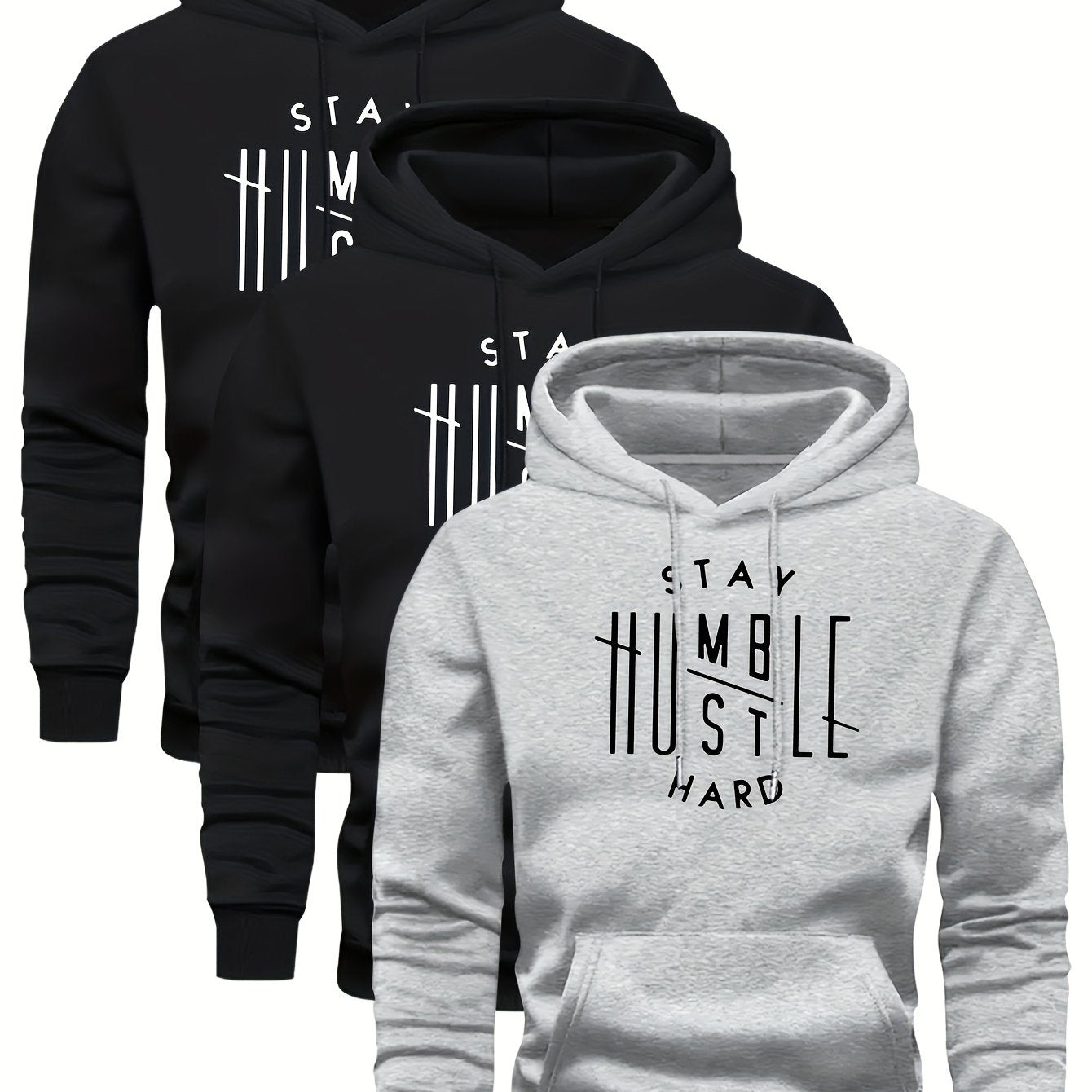 Velvet Hooded Sweatshirt For Men Casual Pullover Hoodie