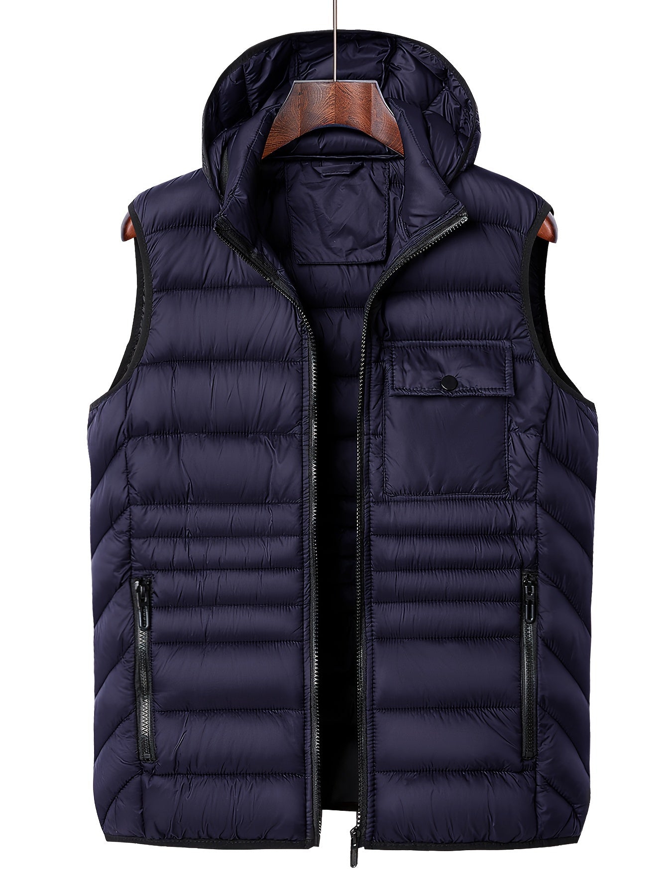 Trendy Comfy Hooded Sleeveless Vest For Men Outdoor Warm