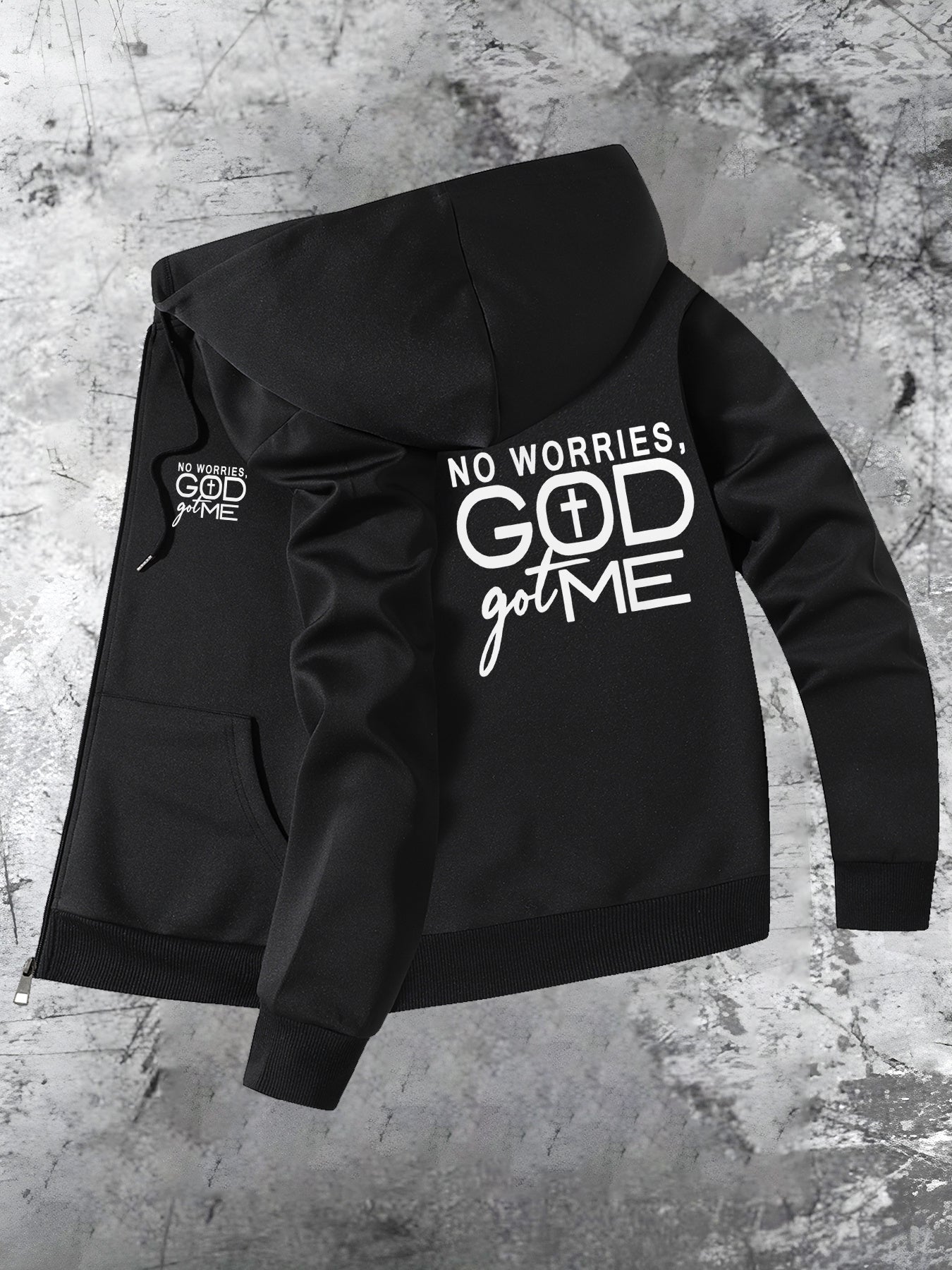 No Worries God Got Me Hooded Jacket