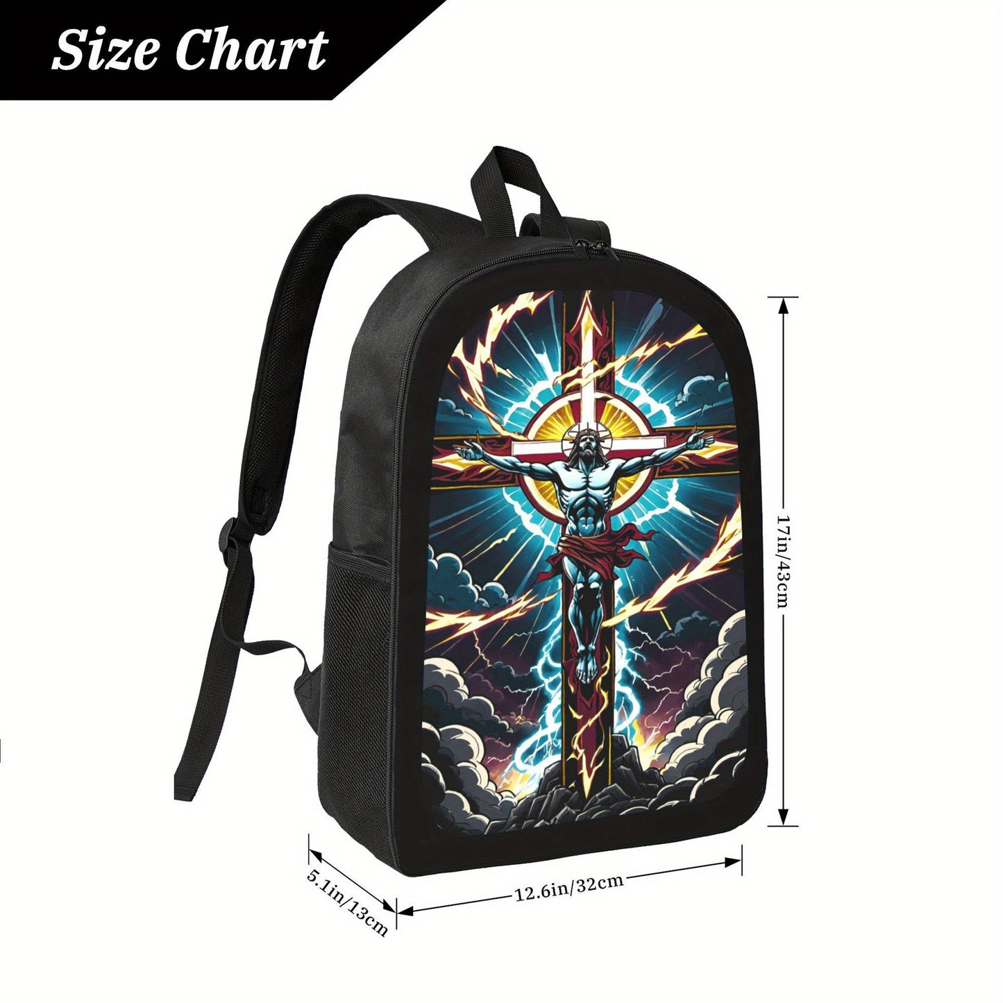 Jesus On Cross Christian Art Print Backpack For Students