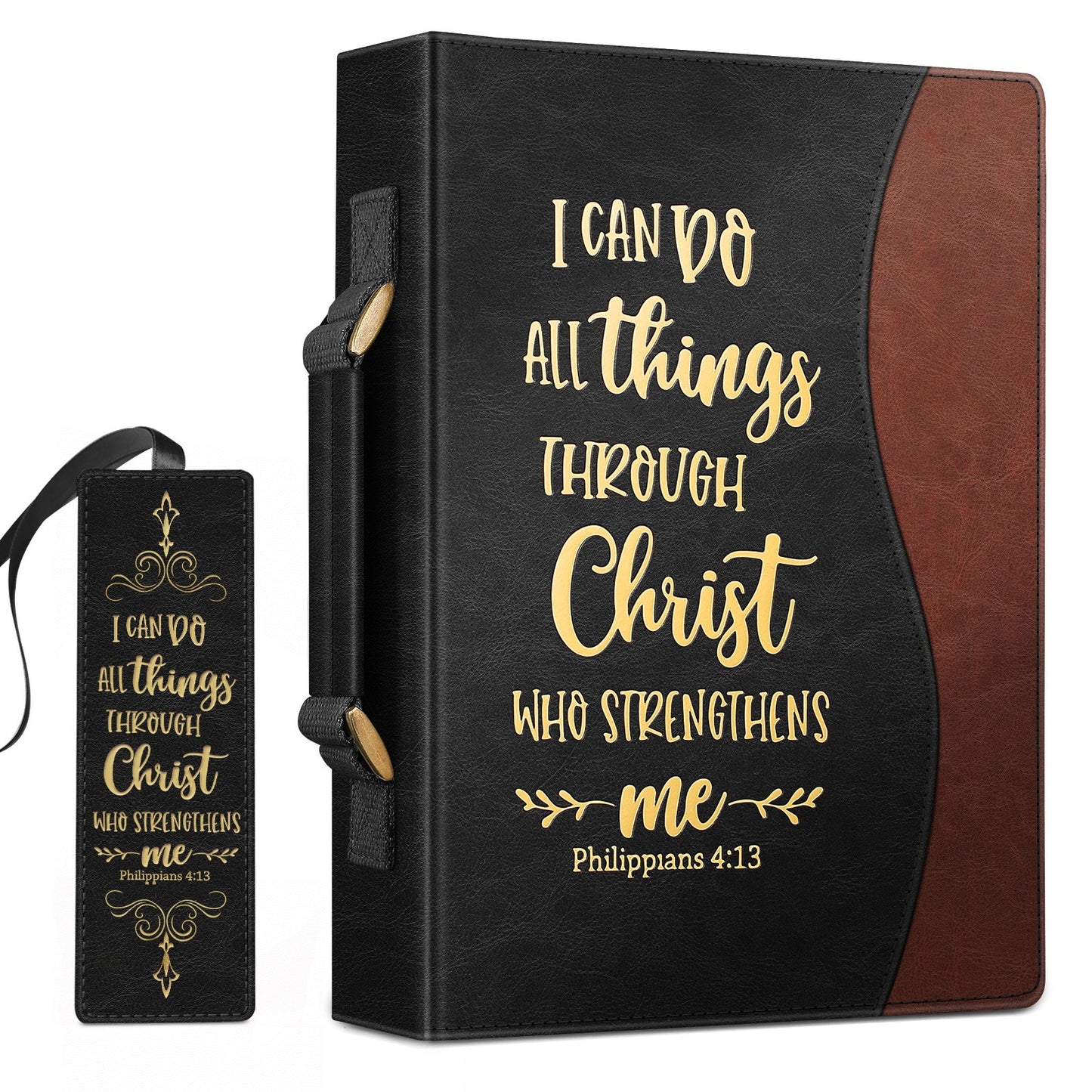 FINPAC Classic Bible Cover Large PU Leather Church Bag Durable and Stylish Design