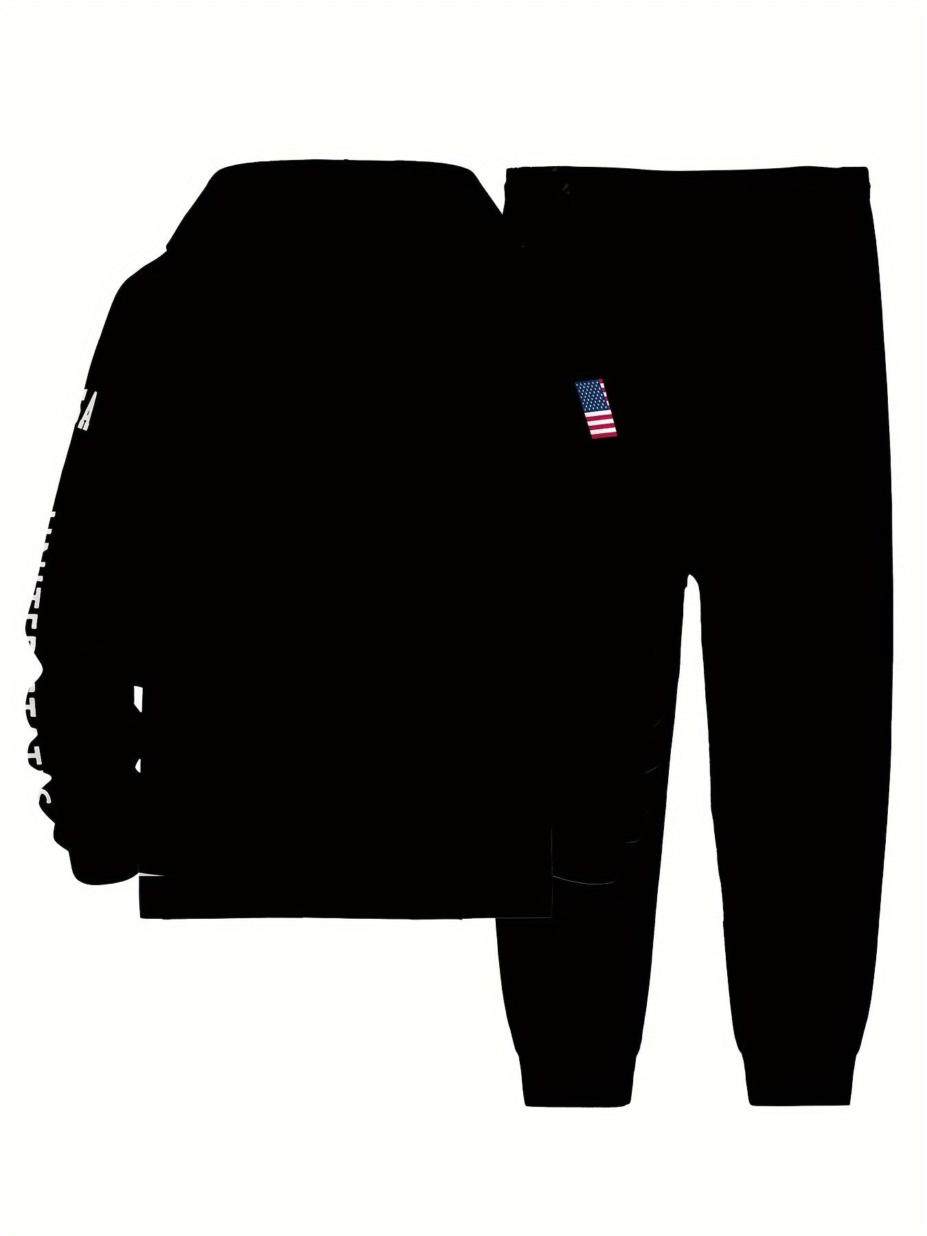 Hooded Polyester Joggers Sweatsuit Set for Casual Men