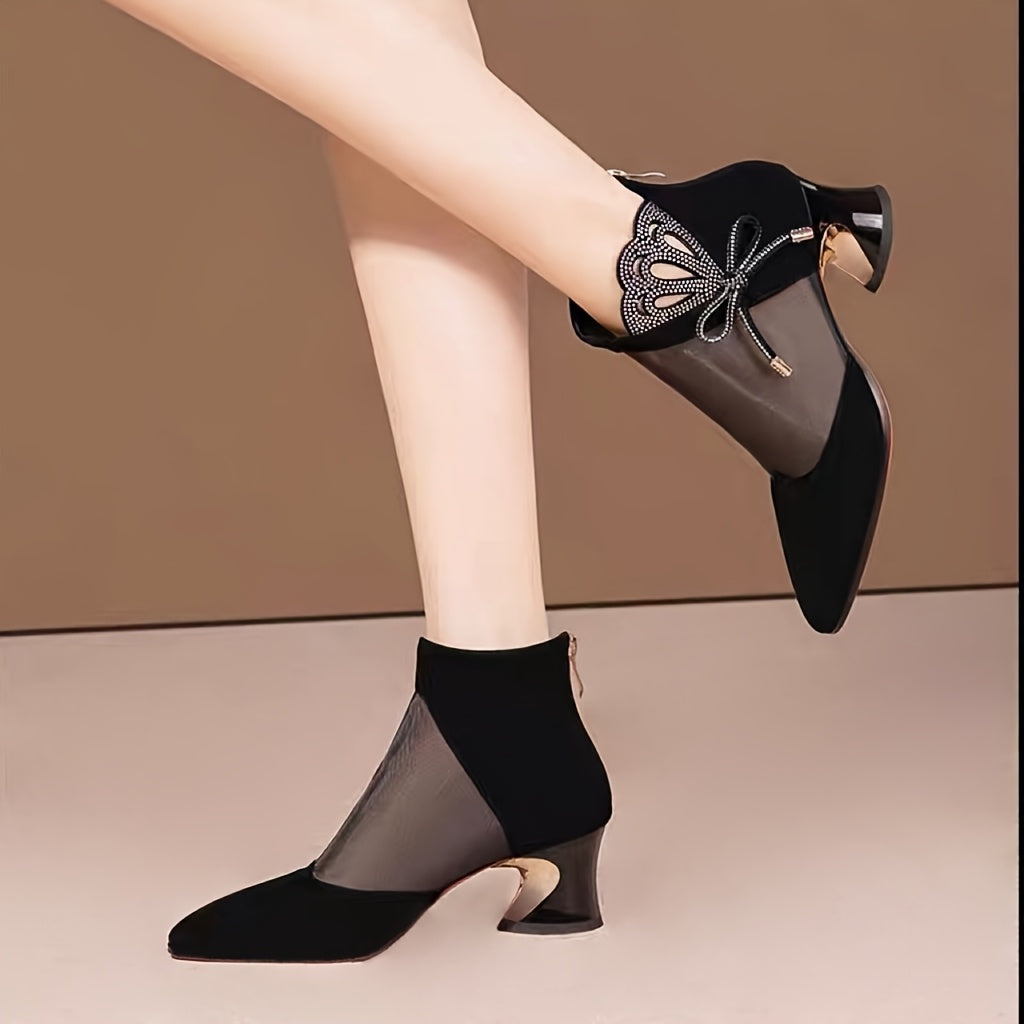 Women's Elegant Retro Pointed Toe High Heel Pumps with Bow Detail