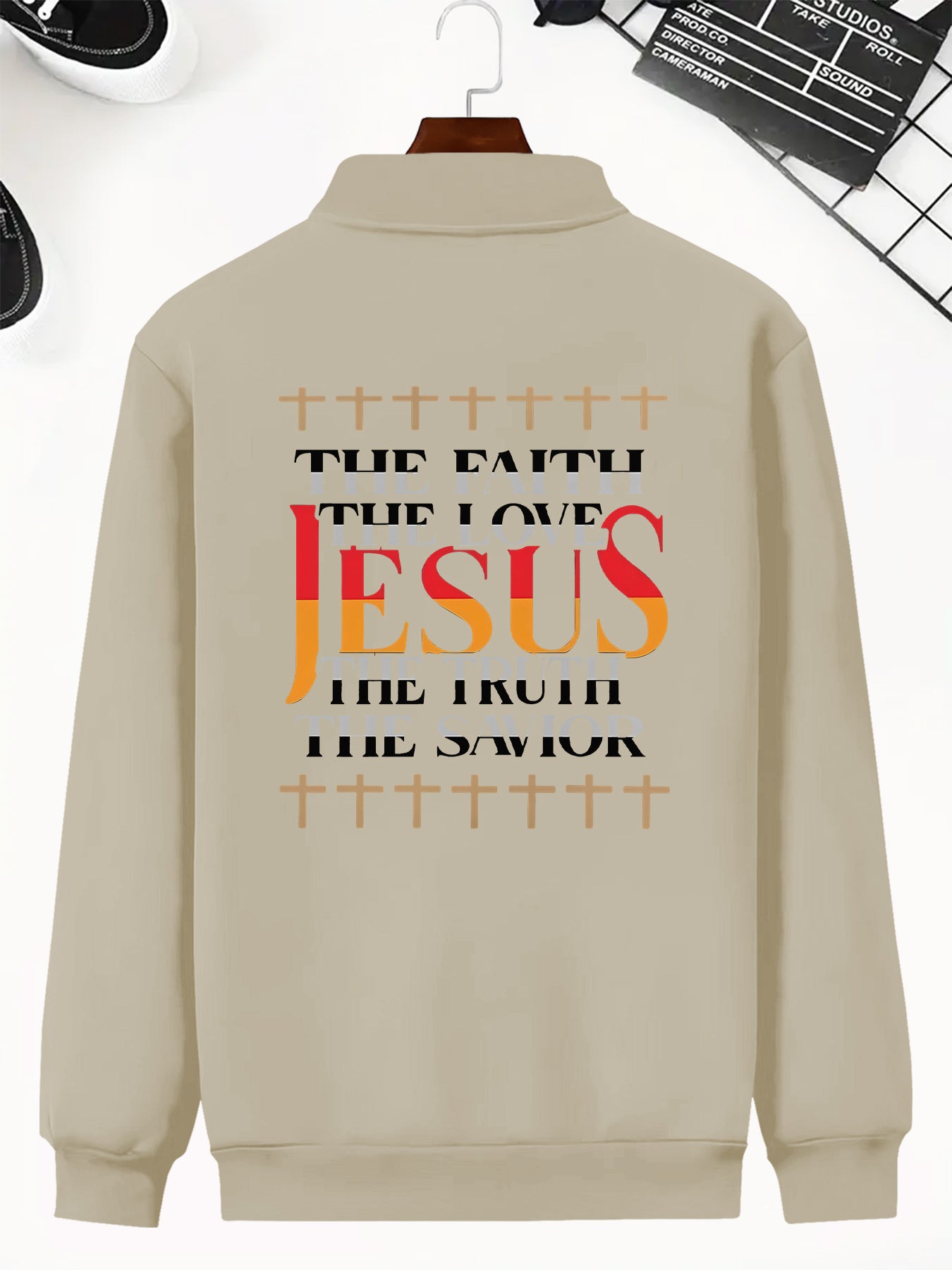 Divine Power Inspiring Jesus Bomber Jacket With Back Print