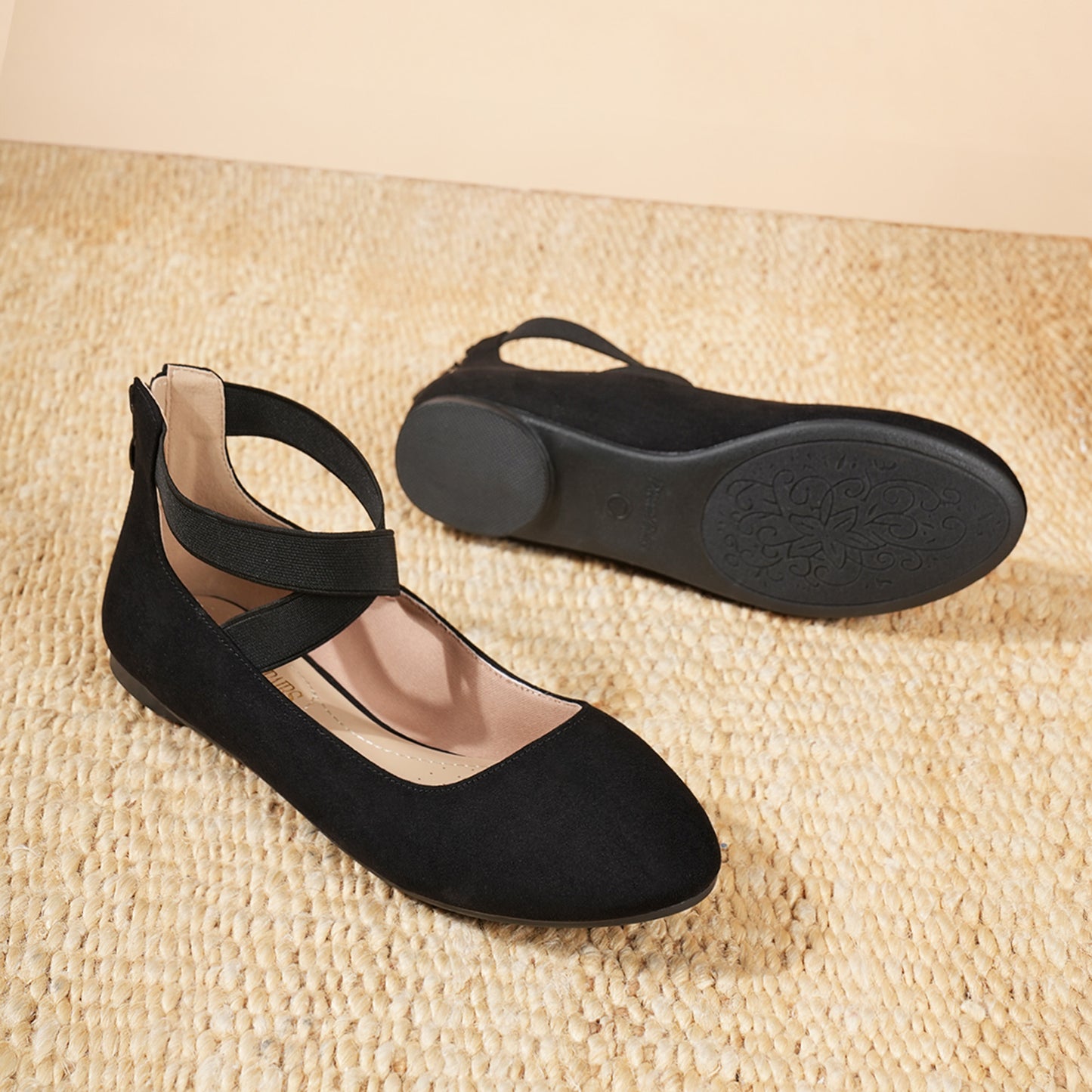 Women's Comfortable Fashion Elastic Ankle Strap Flats Shoes