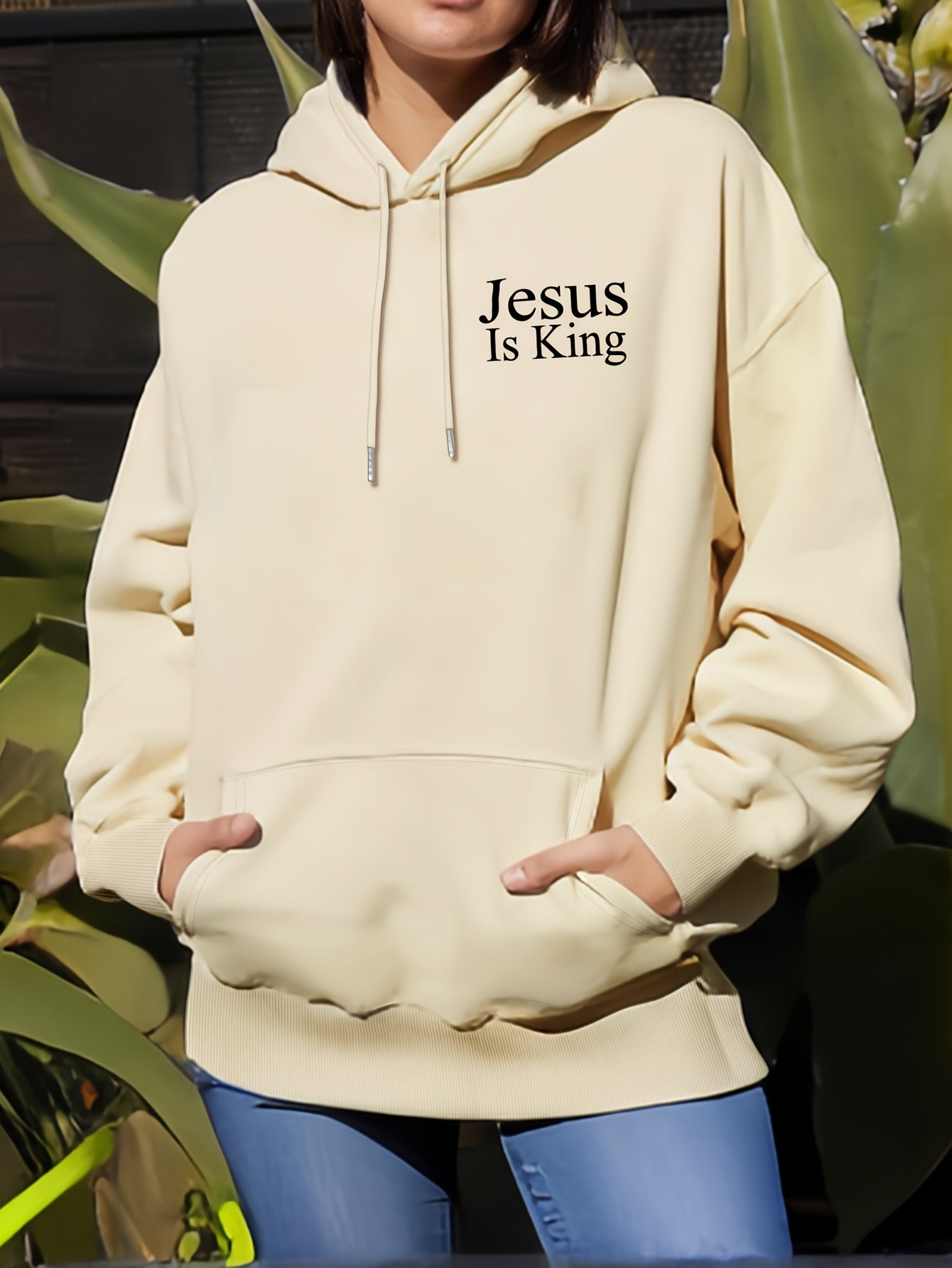 Inspirational Hoodie Faith Is King Polyester Long Sleeve