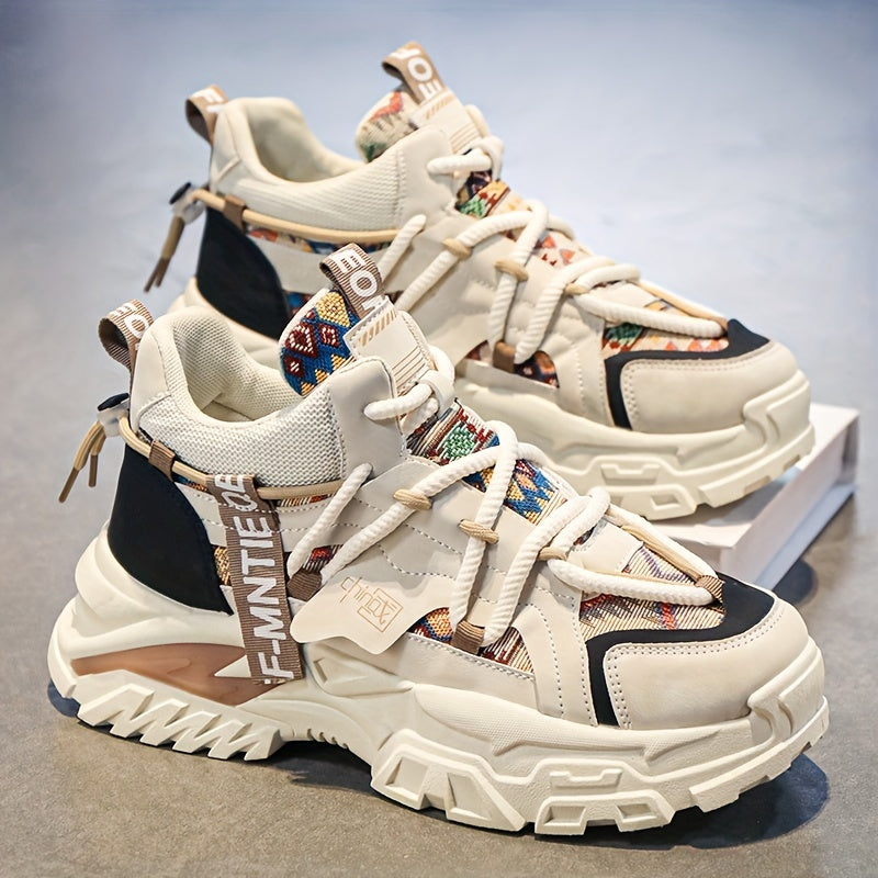 Versatile Mens High Top Casual Shoes Trendy Street Sneakers