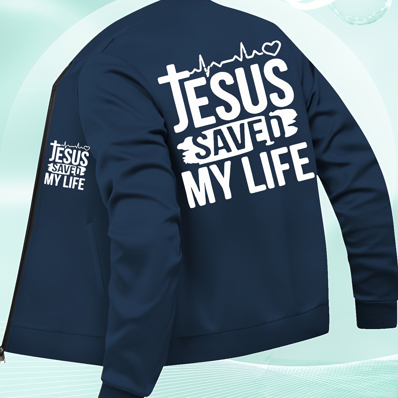 Jesus Saved My Life Bomber Jacket Casual Everyday Wear