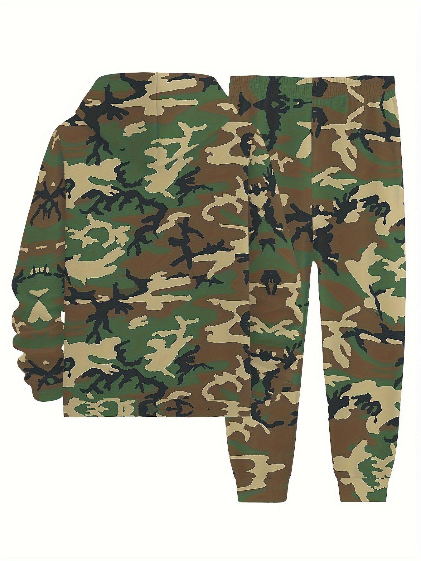 IHDP Camouflage Hoodie and Pants Set for Men Outdoor