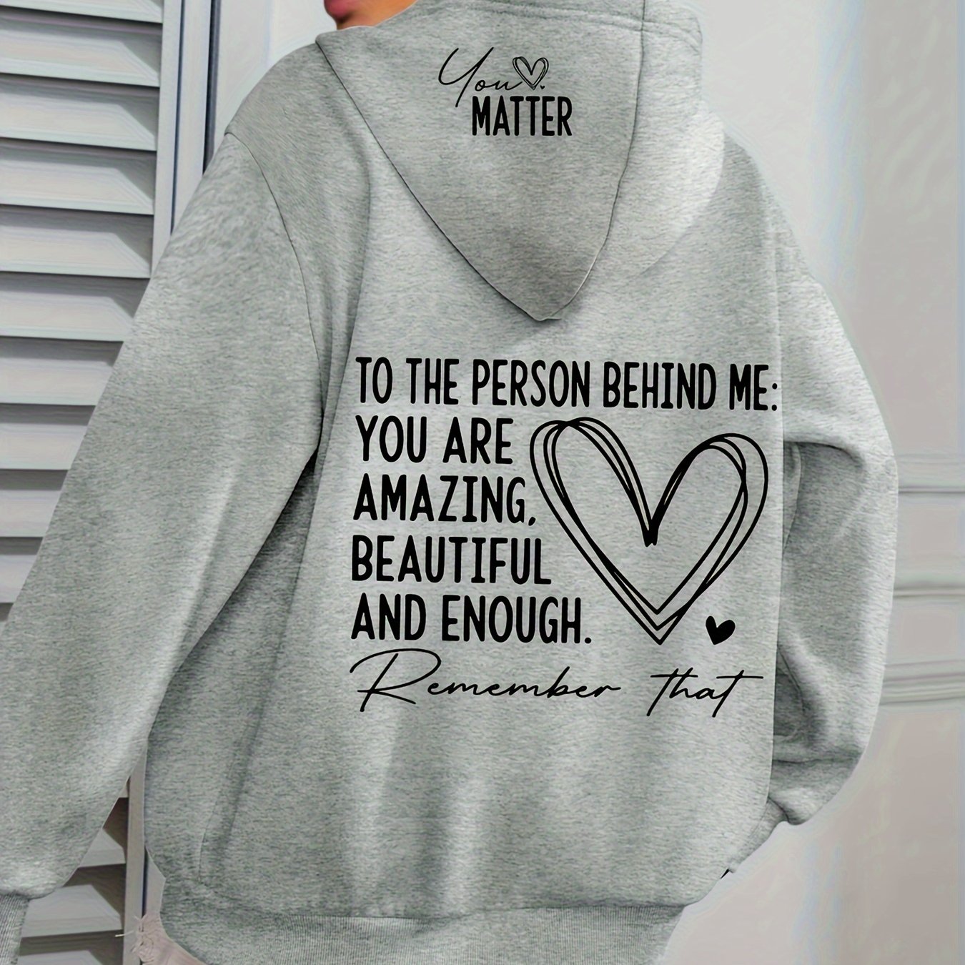 Womens Vintage Fleece Lined Hoodie With Positive Print