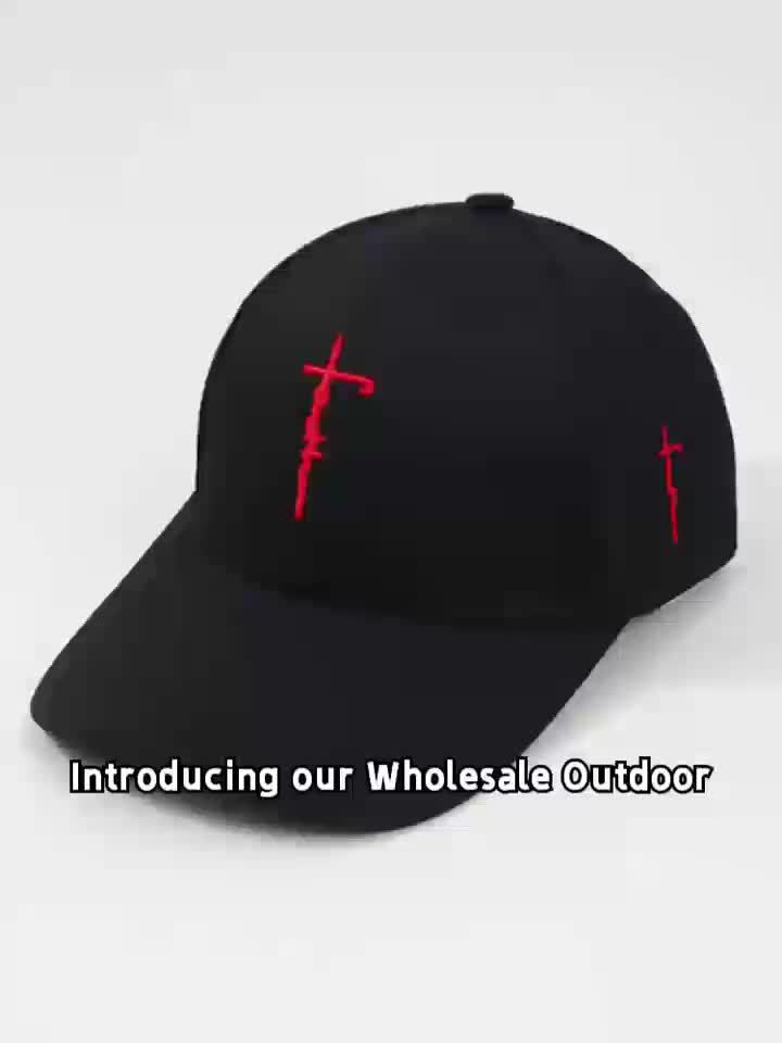 In His Divine Power Cross Embroidered Baseball Caps