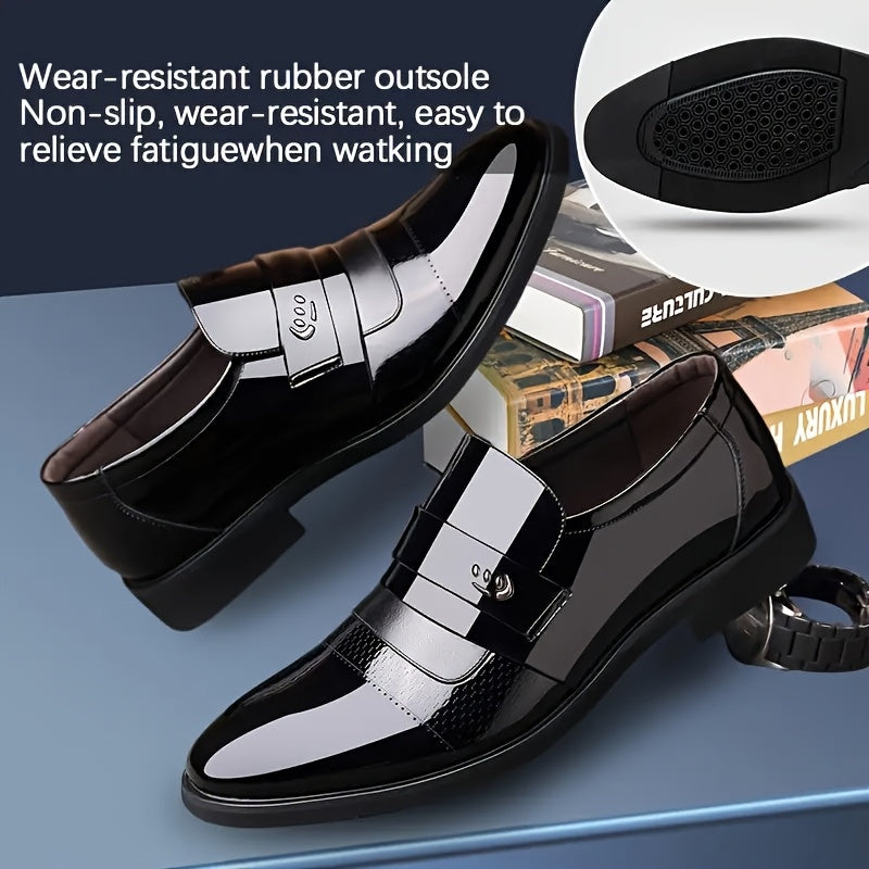 Black Oxford Dress Shoes Slip On Non Slip Penny Loafers