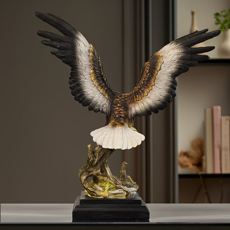 In His Divine Power Majestic Eagle Resin Statue Home Decor
