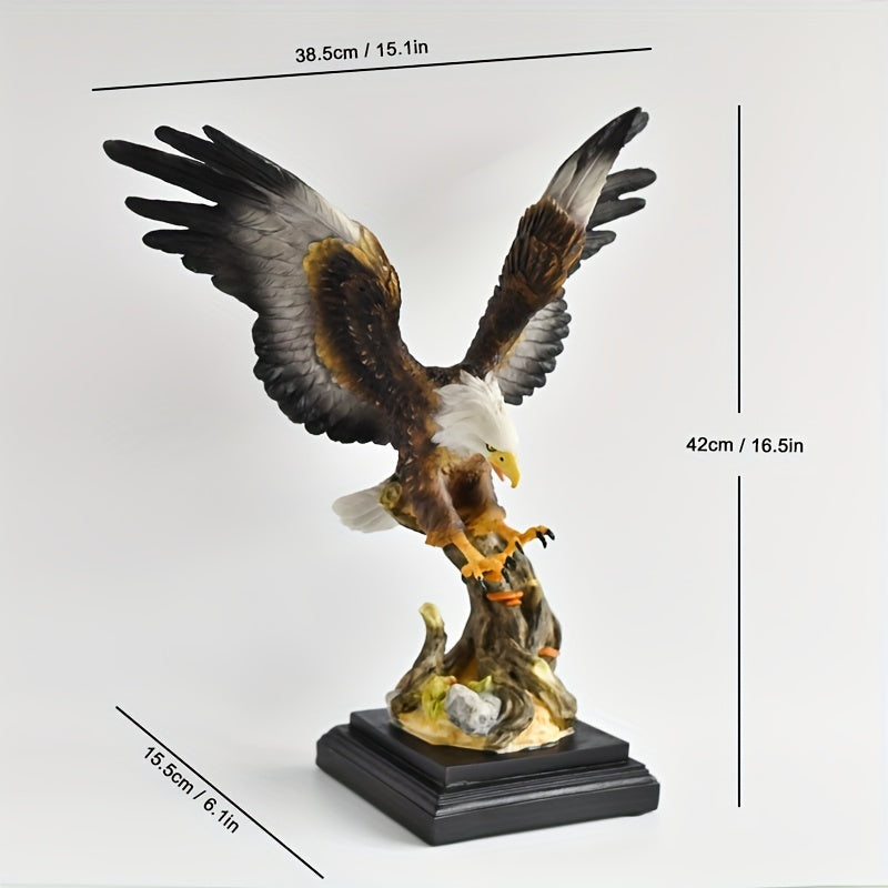 In His Divine Power Majestic Eagle Resin Statue Home Decor