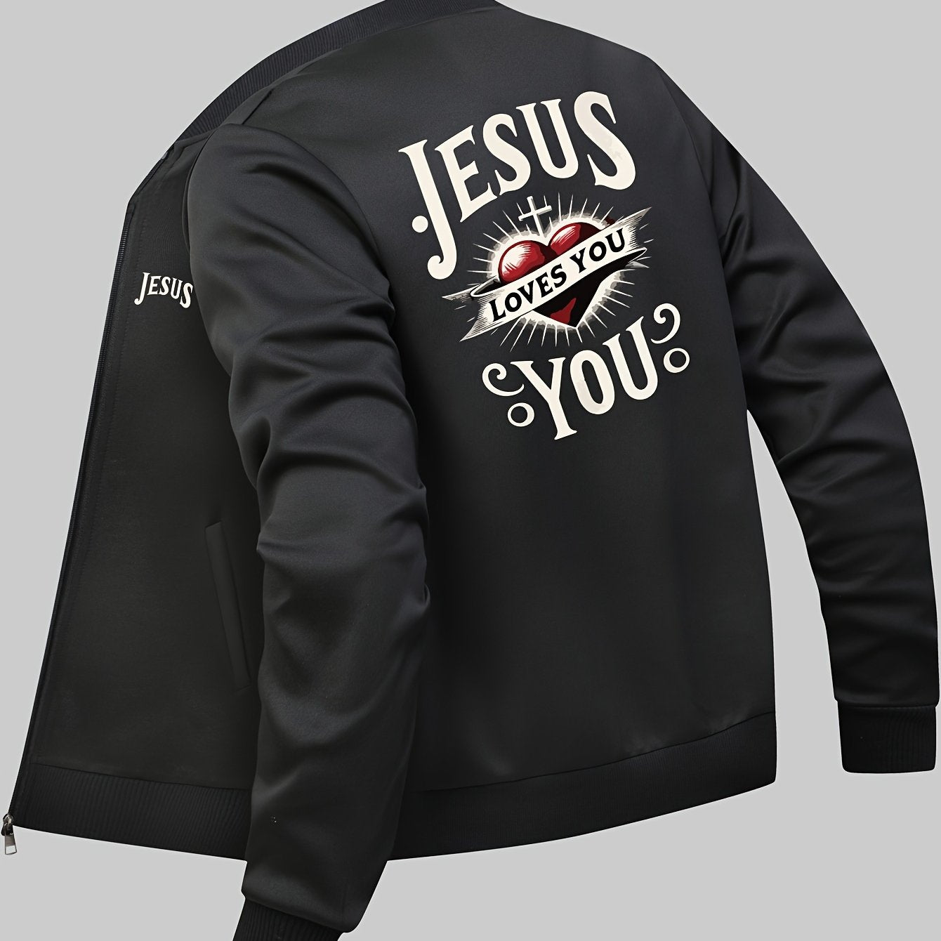Mens Zip Up Baseball Collar Jacket Regular Fit Outerwear