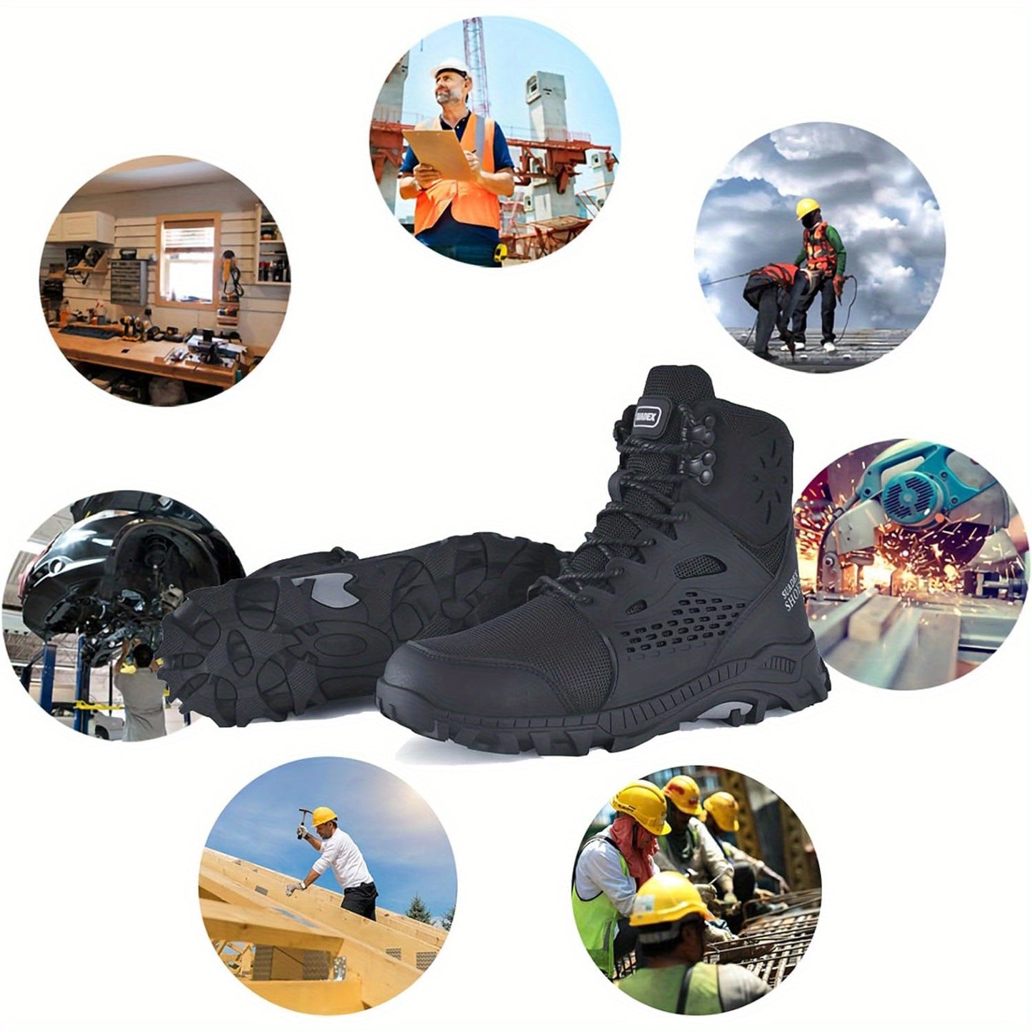 Lightweight Steel Toe Safety Boots Waterproof Construction