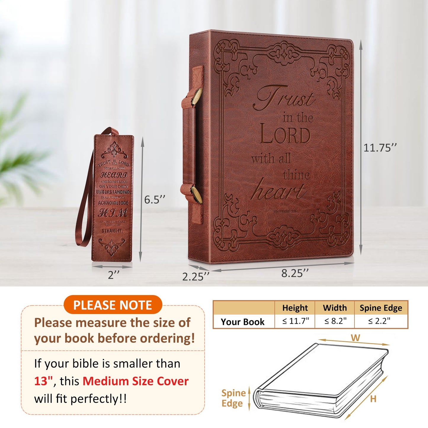 FINPAC Classic Bible Cover Large PU Leather Church Bag Durable and Stylish Design