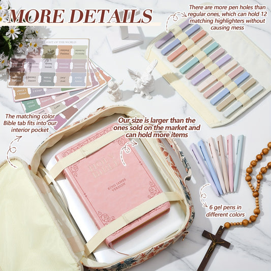 Extra Large Bible Cover Case Christian Gift For Women Stylish Chenille Letter PU Leather Bag