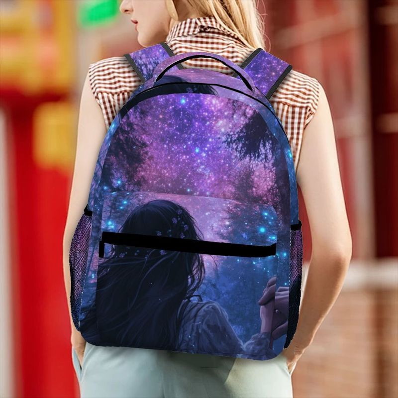 In His Divine Power Galaxy Backpack With Starry Night Print