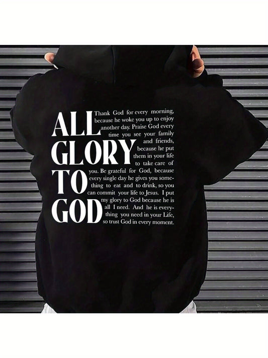 Divine Power Mens Cotton Blend Hoodie Praise God Print