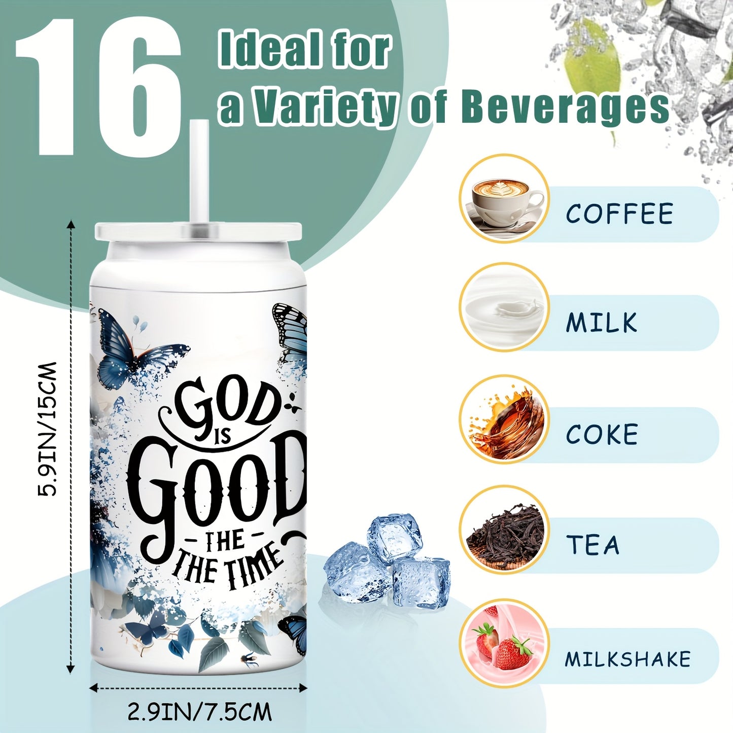 God Is Good Time Insulated Stainless Steel Thermos Bottle