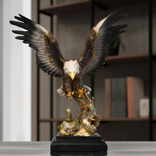 In His Divine Power Majestic Eagle Resin Statue Home Decor