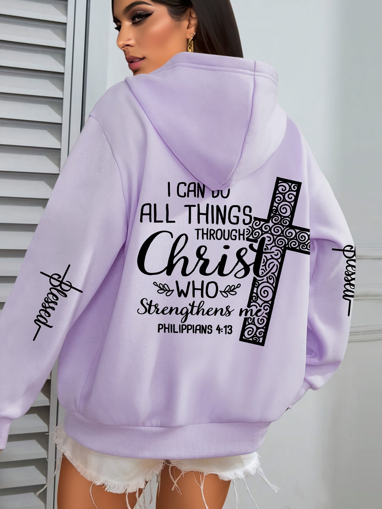 IHDP Inspirational Christ Hoodie For Women Front Pocket