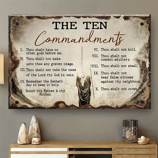 Ten Commandments Wall Art Canvas Motivational Wall Decor