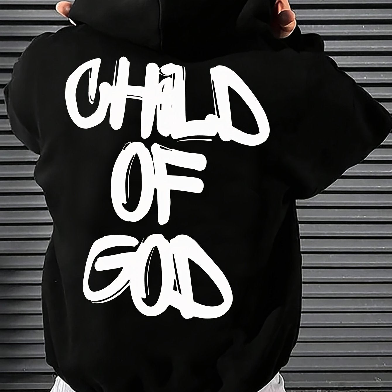 Mens Vintage Letter Print Hoodie Casual Streetwear Pullover