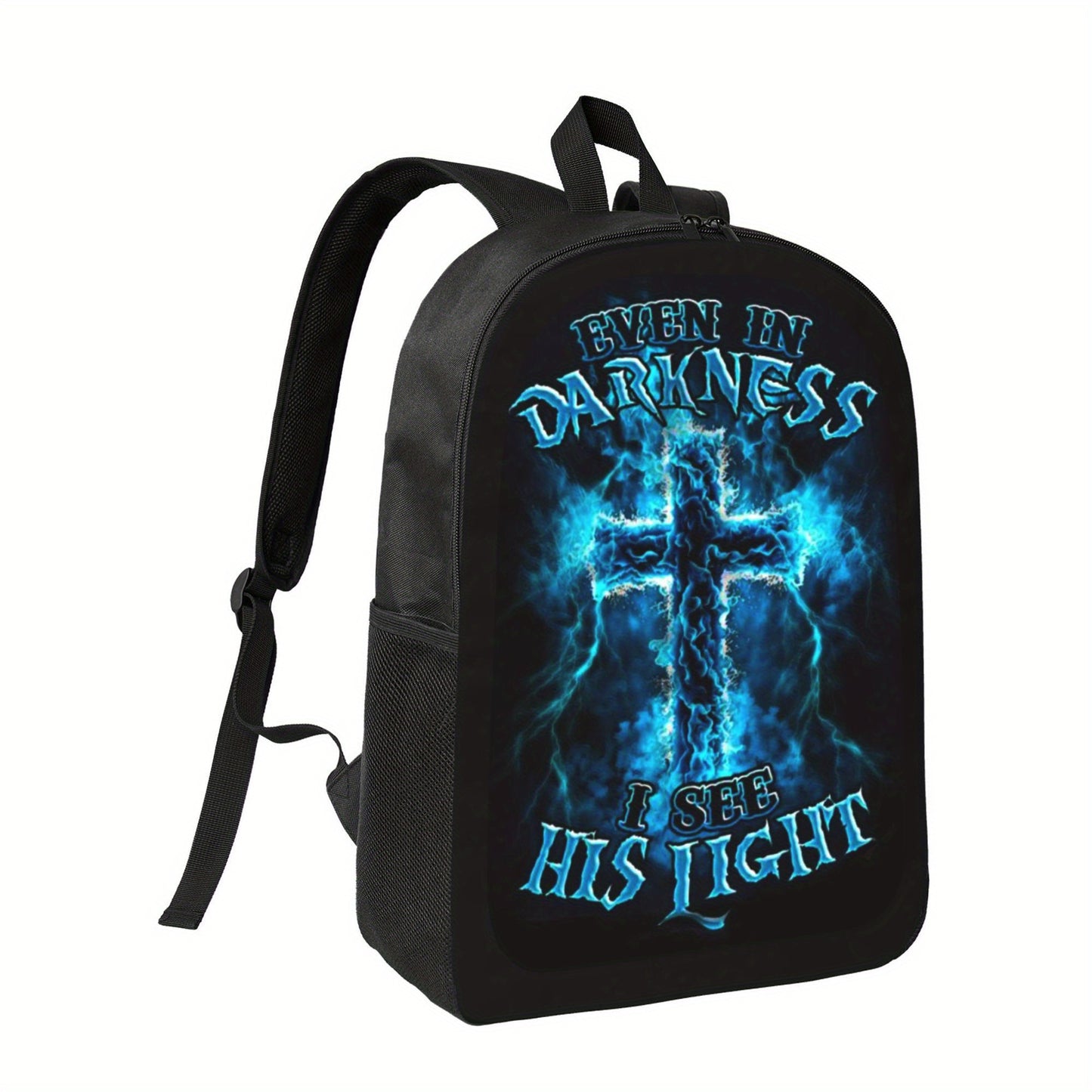 Even in Darkness Light Cross Inspirational Laptop Backpack