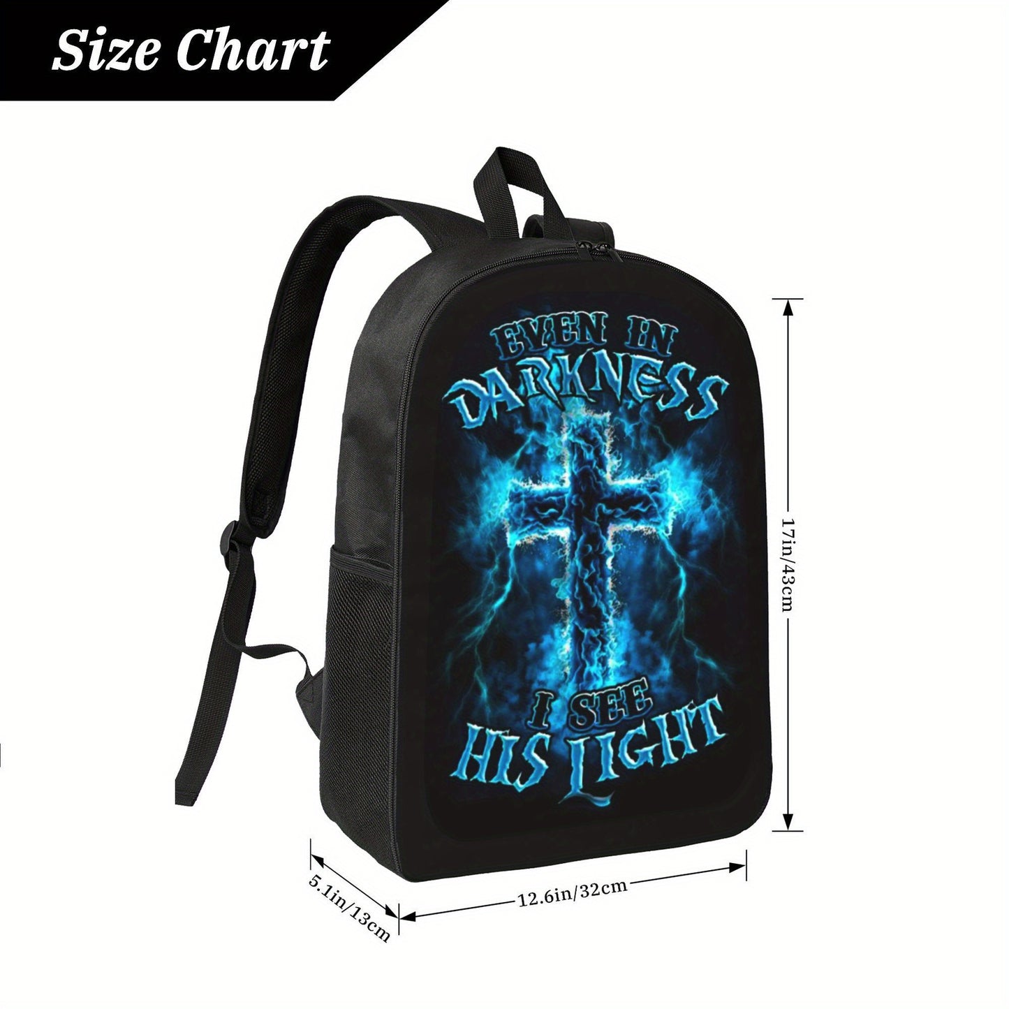 Even in Darkness Light Cross Inspirational Laptop Backpack
