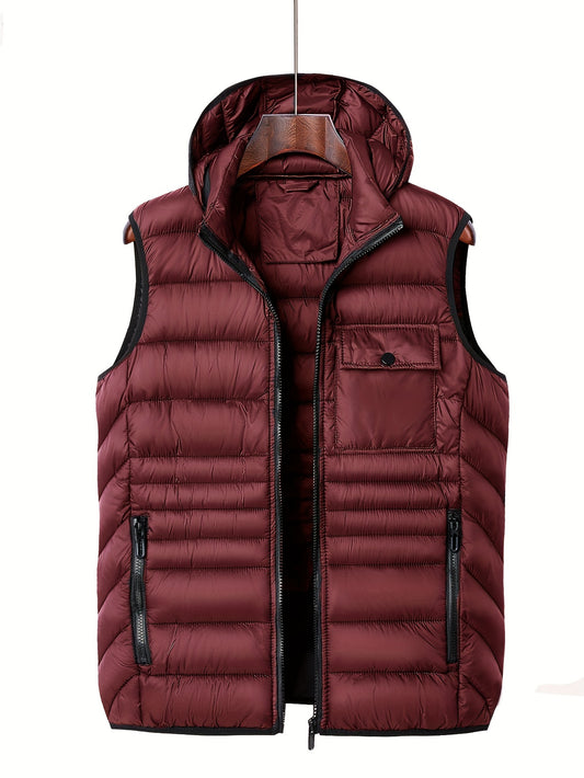 Trendy Comfy Hooded Sleeveless Vest For Men Outdoor Warm