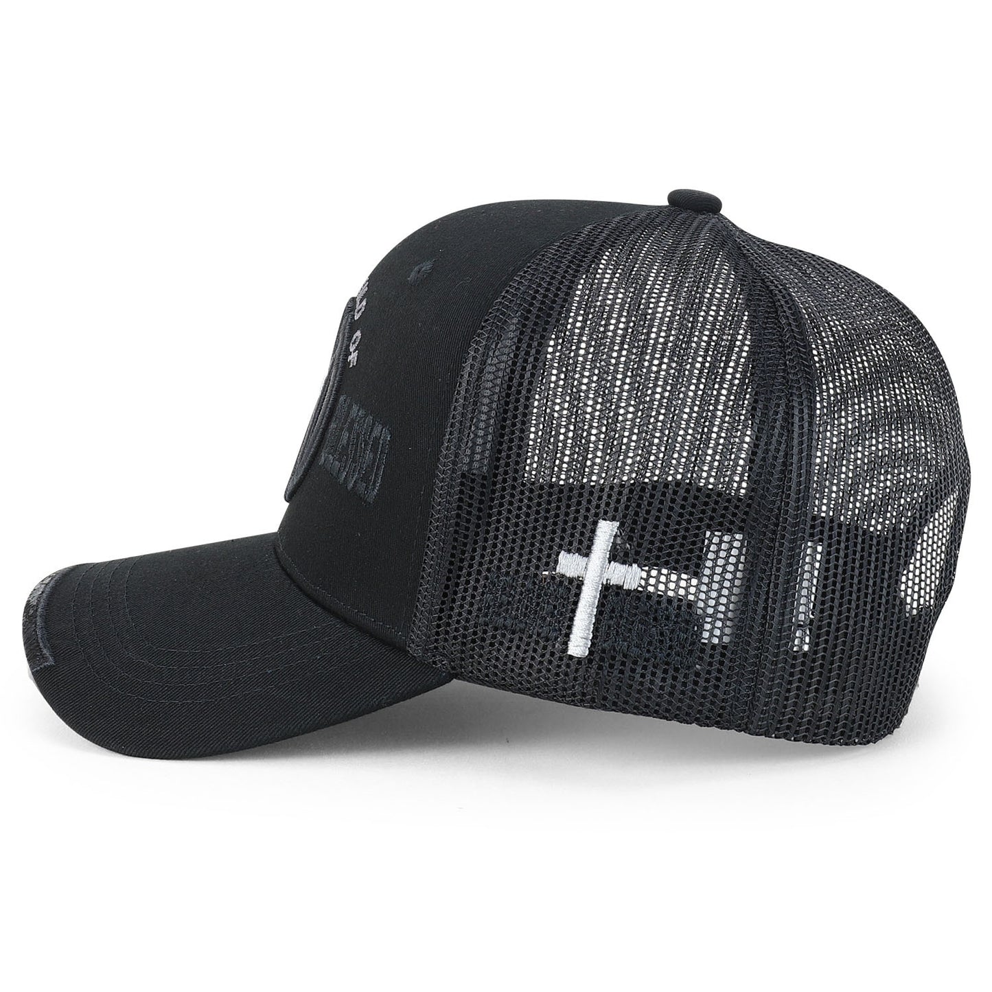 Jesus Saves Embroidered Trucker Cap Curved Bill Six Panel Casual Hat Cotton Polyester Blend