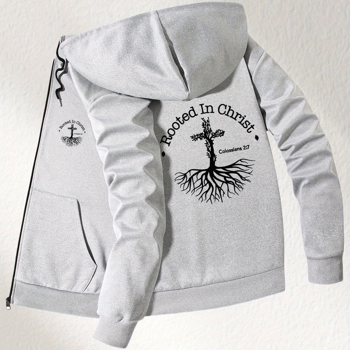 Divine Power Rooted In Christ Slim Fit Hooded Jacket Men