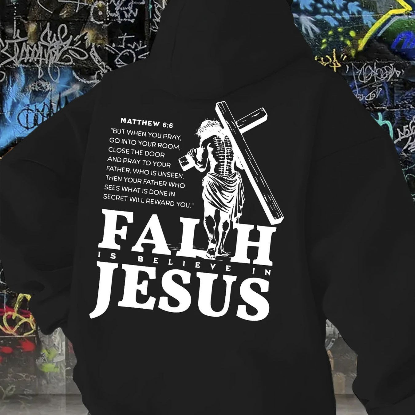Men's Heavyweight Christian Hoodie Faith Verse Sweatshirt