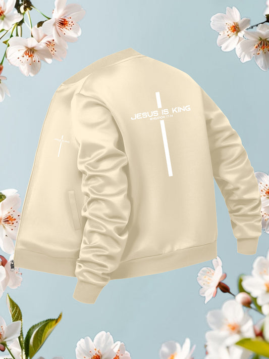 In His Divine Power Jesus Is King Bomber Jacket Casual