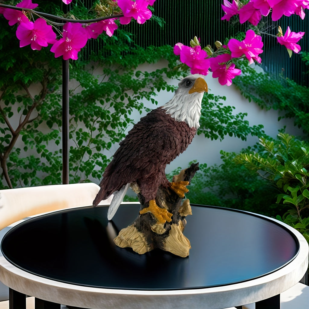 1pc Majestic Eagle Statue Floor Mount Art Deco Resin Bird Decoration