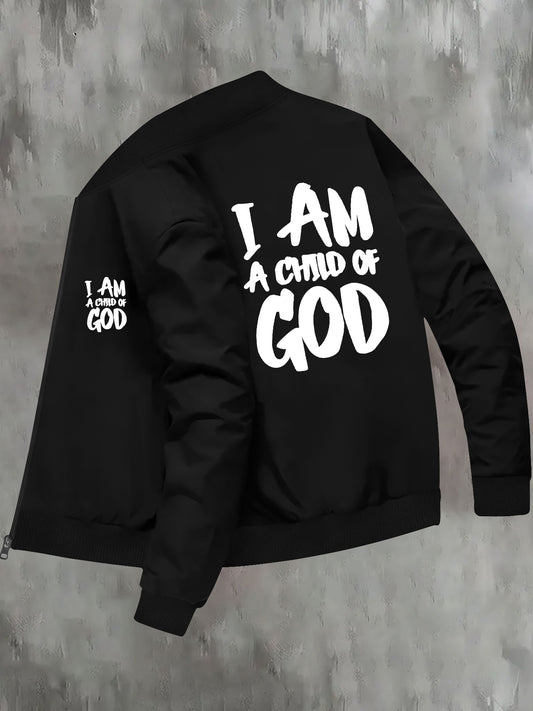 IHDP God Element Print Stand Collar Jacket Autumn Winter