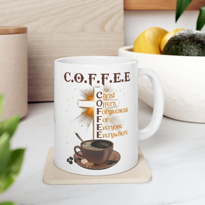 Christian Coffee Mugs Jesus Forgiveness Bible Verse Gift