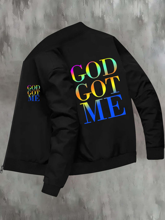 In His Divine Power God Got Me KnitwearStretchJacket