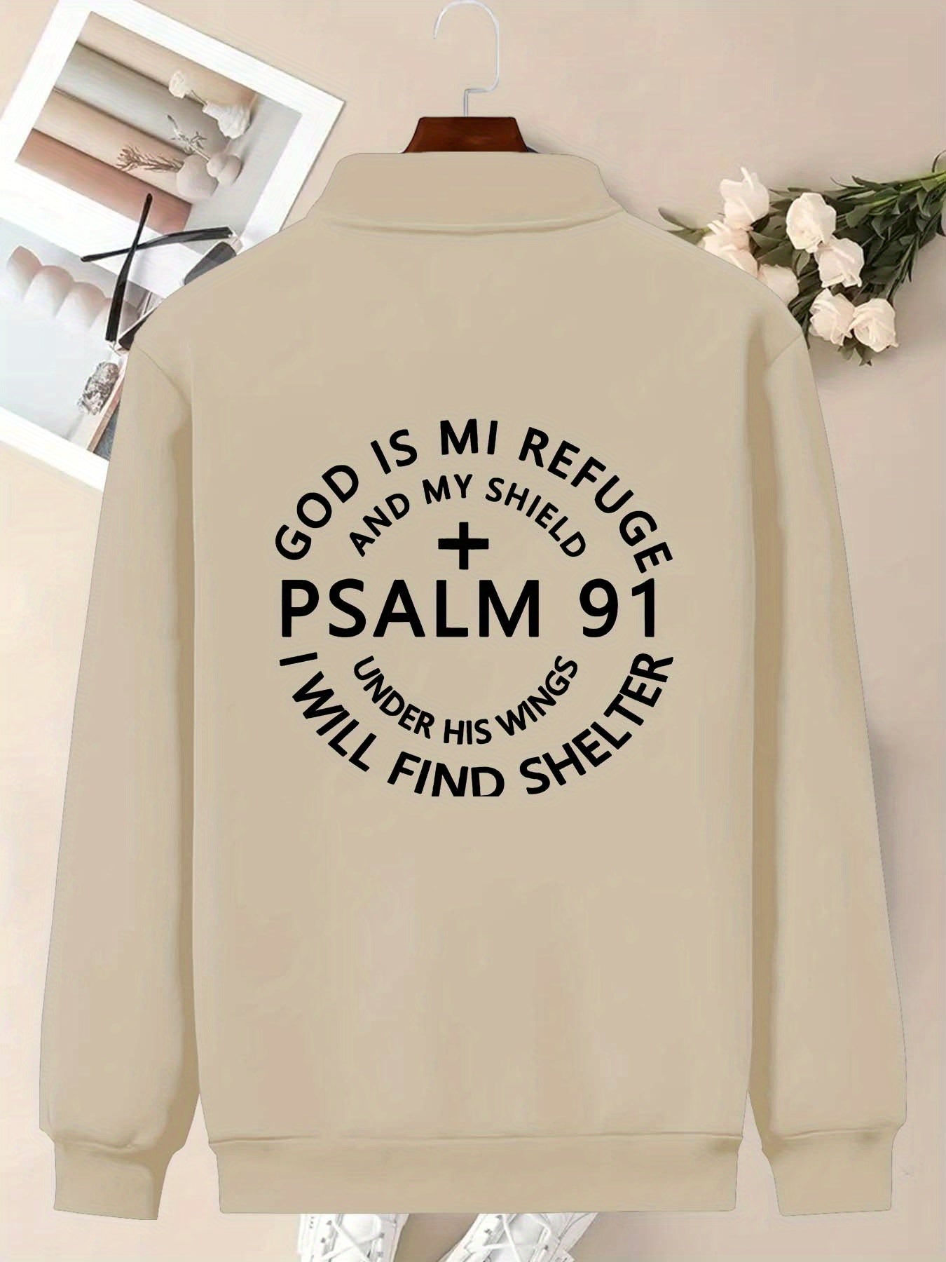 Men's Trendy Shield Print Casual Jacket With Stand Collar