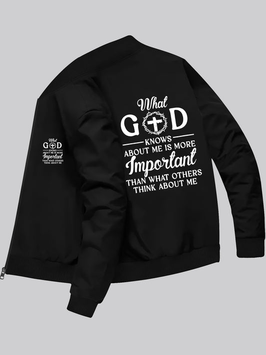 In His Divine Power Mens Inspirational God Printed Jacket