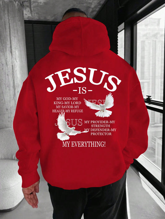 In His Divine Power Jesus Print Hoodie Sweatshirt Men